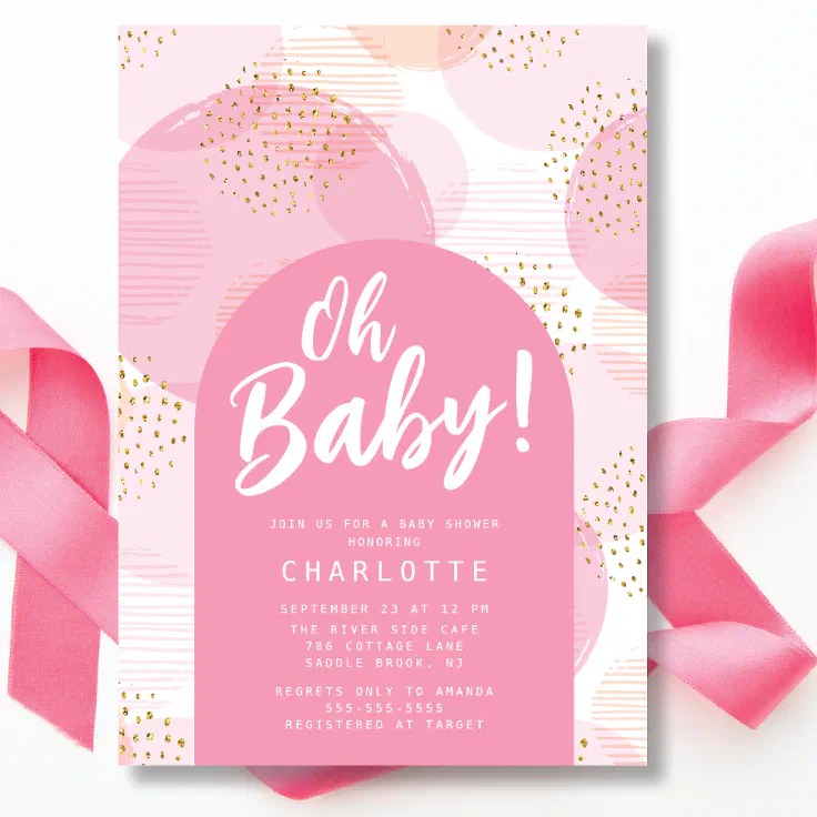 Oh Baby Polka Dots Baby Shower Invitation Zazzle
