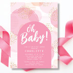 Oh Baby Polka Dots Baby Shower Invitation<br><div class="desc">Modern Oh Baby design featuring featuring pink watercolor polka dots with a pink arch showcasing your party info. Visit our shop to view our entire Oh Baby collection</div>