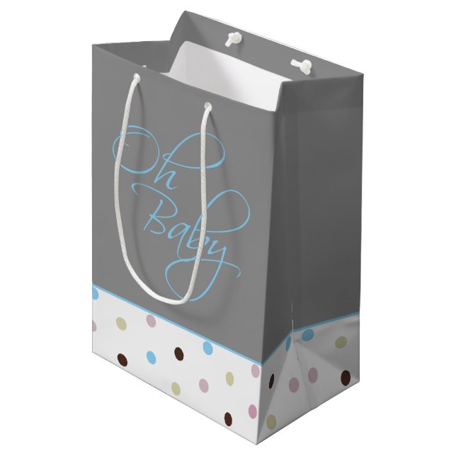 Oh Baby Posh Baby Boy Medium Gift Bag (Front Angled)
