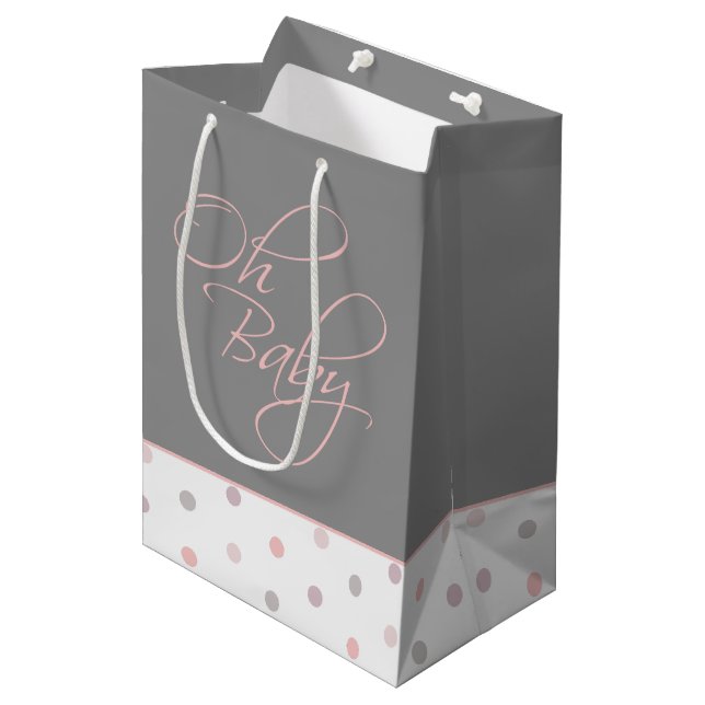 Oh Baby Posh Baby Girl Medium Gift Bag (Front Angled)