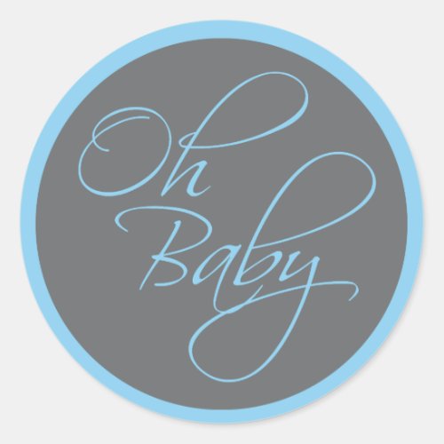 Oh Baby Posh Baby Shower for Boy Classic Round Sticker