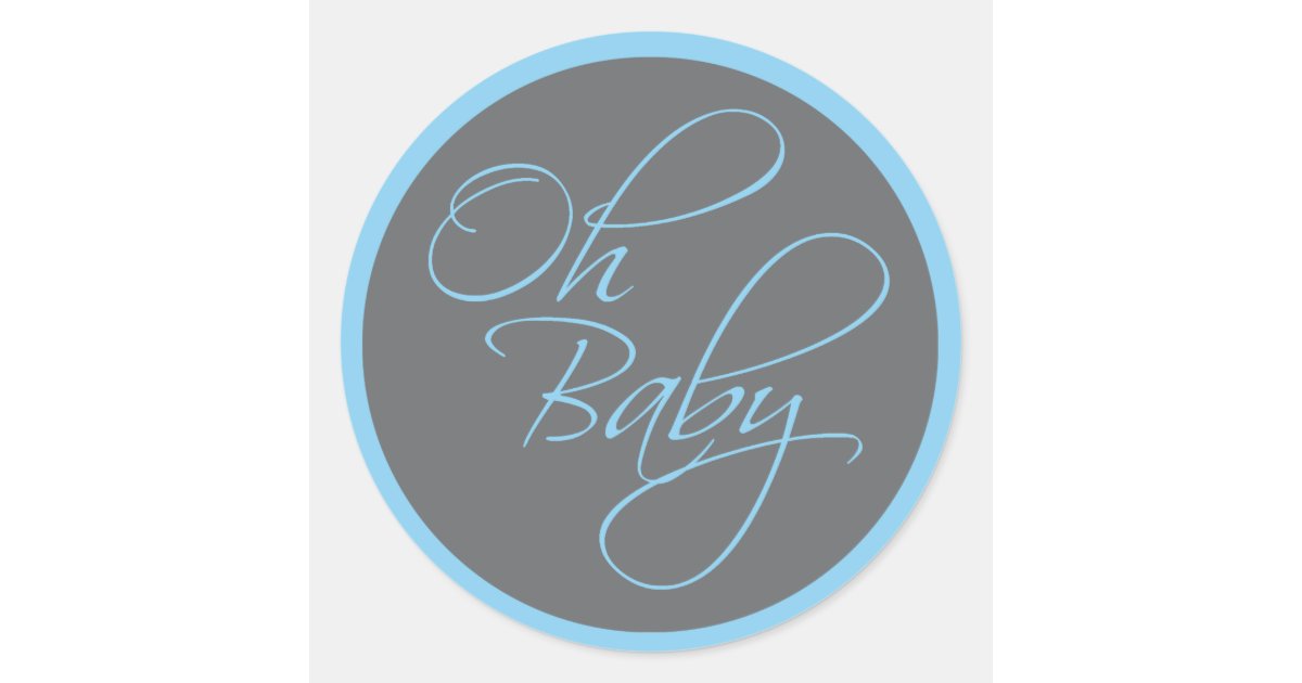 Oh Baby Posh Baby Shower For Boy Classic Round Sticker Zazzle Com