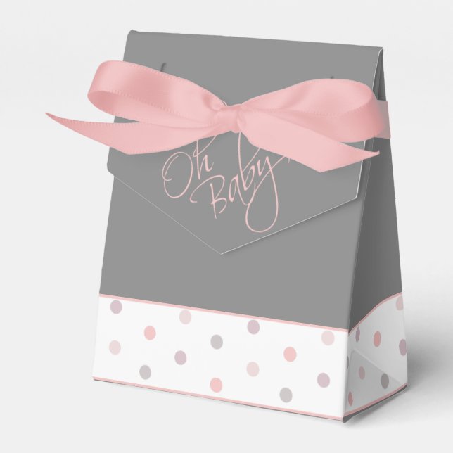 Oh Baby Posh Baby Shower for Girl Favor Boxes (Front Side)