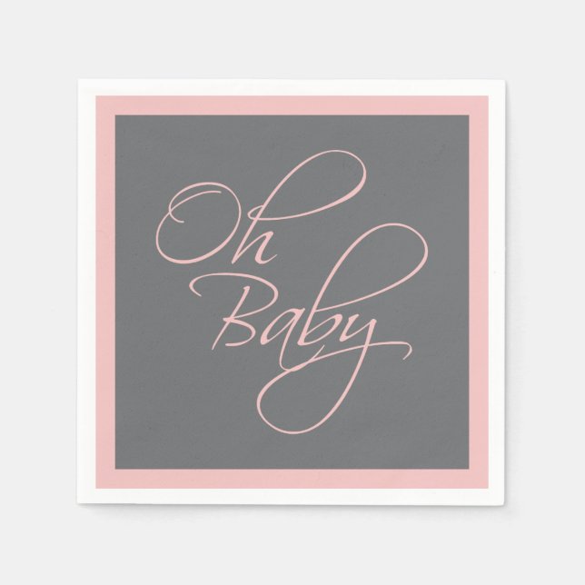 Oh Baby Posh Baby Shower for Girl Napkins (Front)
