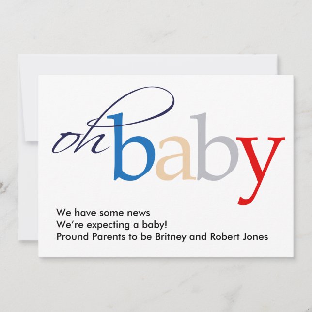 Oh Baby! Pregnancy Announcement (Front)