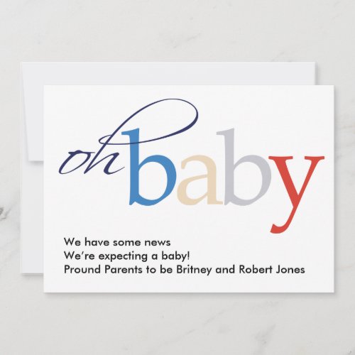 Oh Baby! Pregnancy Announcement