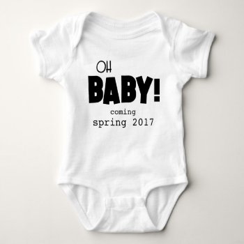 Oh Baby Pregnancy Announcement | Baby Bodysuit by NicholesCanvas at Zazzle