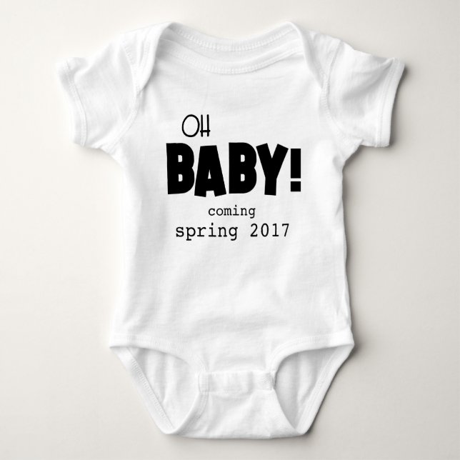 Oh Baby Pregnancy Announcement | Baby Bodysuit (Front)