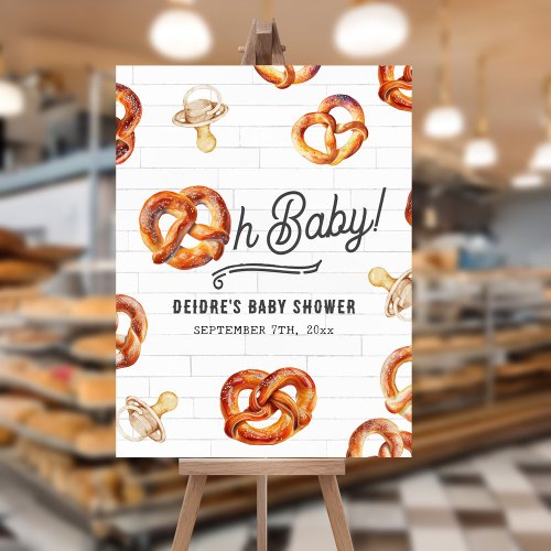 Oh Baby Pretzels  Pacifiers Baby Shower Welcome Foam Board