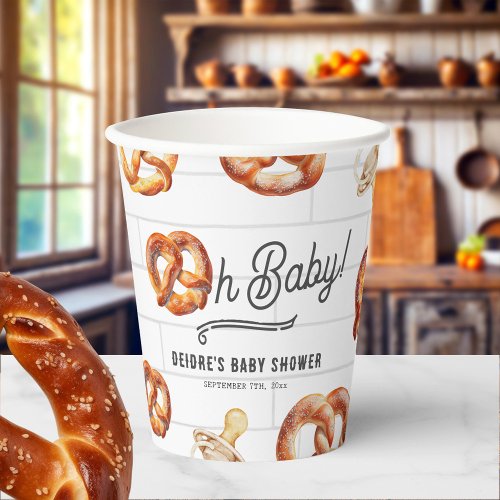 Oh Baby Pretzels  Pacifiers Neutral Baby Shower Paper Cups