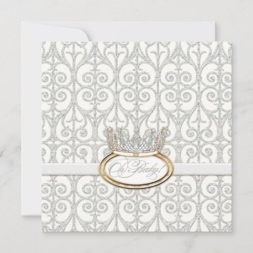 Oh Baby, Princess Crown Girl Shower Invitation