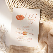 Oh Baby Pumpkin Baby Shower Fall Minimalist Invitation