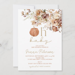 Oh Baby Pumpkin Fall Baby Shower Invitation