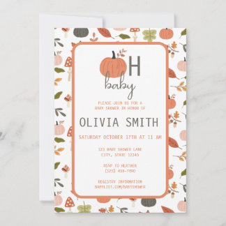Oh Baby Pumpkin Fall Baby Shower Invitation 