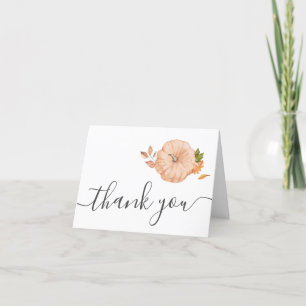 Oh Baby Pumpkin Fall Baby Shower Thank You Card