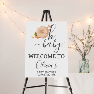 Oh Baby Pumpkin Fall Baby Shower Welcome Sign