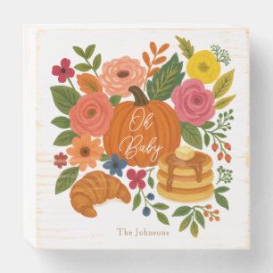 Oh Baby Pumpkin Fall Floral Custom Wooden Box Sign