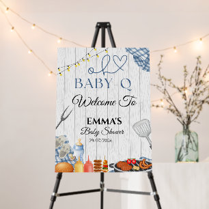 Oh Baby-Q Baby Shower Boy Rustic BBQ Welcome Foam Board
