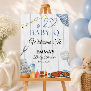Oh Baby-Q Baby Shower Boy Rustic BBQ Welcome Foam Board