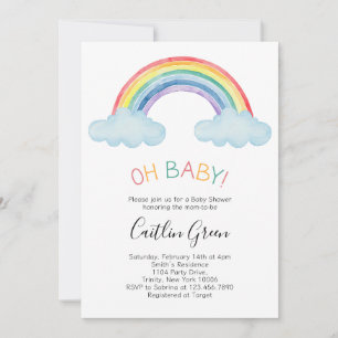Oh Baby Rainbow Baby Shower Invitation