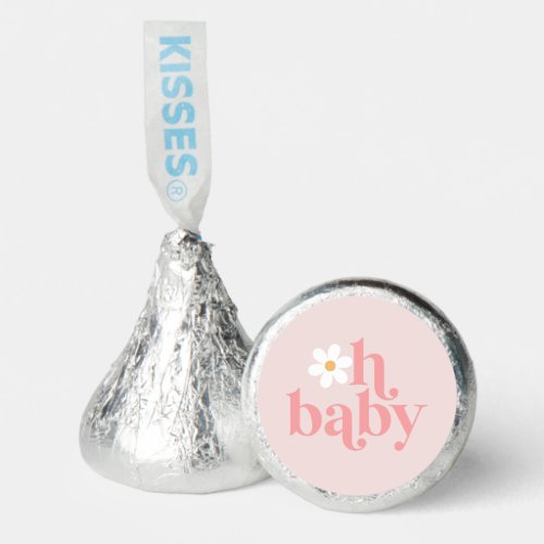 Oh Baby Retro Daisy Pink boho Baby Shower Hersheys Kisses