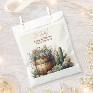 Oh Baby! Rustic Succulents & Cacti Baby Shower Favor Bag