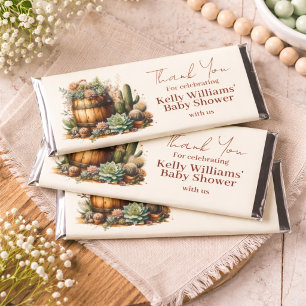 Oh Baby! Rustic Succulents & Cacti Baby Shower Hershey Bar Favors