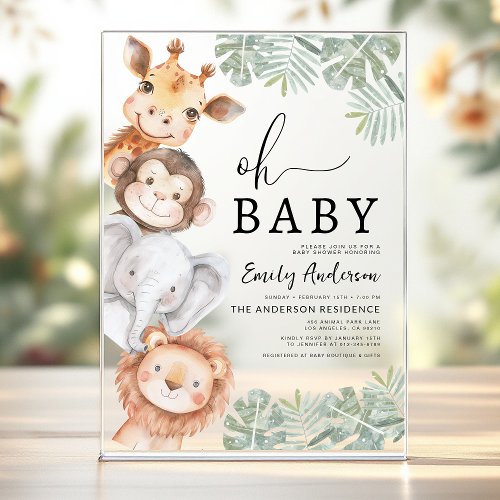 Safari baby shower invitation