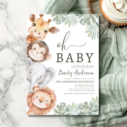Safari baby shower invitation