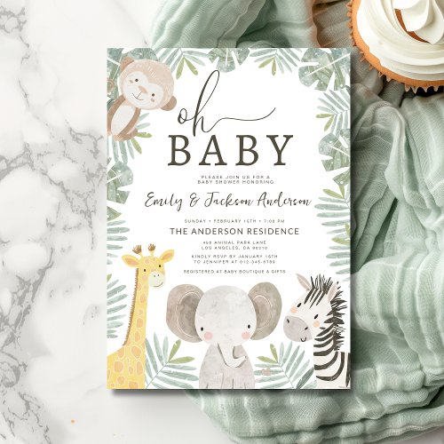 Safari baby shower invitation