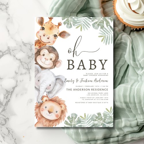 Safari baby shower invitation