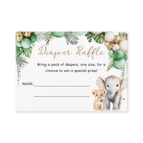Oh Baby Safari Animal Jungle Green Baby Shower Enclosure Card