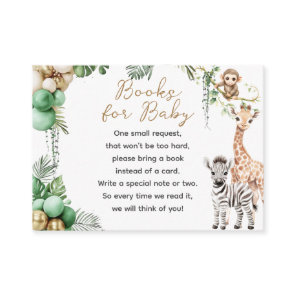 Oh Baby Safari Animal Jungle Green Baby Shower Enclosure Card