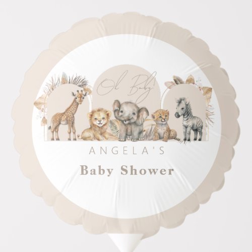 Oh Baby Safari Animals Boho Baby Shower Balloon