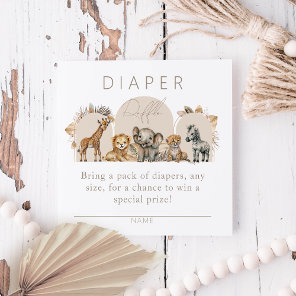 Oh Baby Safari Animals Boho Baby Shower diaper Enclosure Card