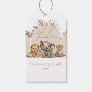 Oh Baby Safari Animals Boho Baby Shower thank Gift Tags