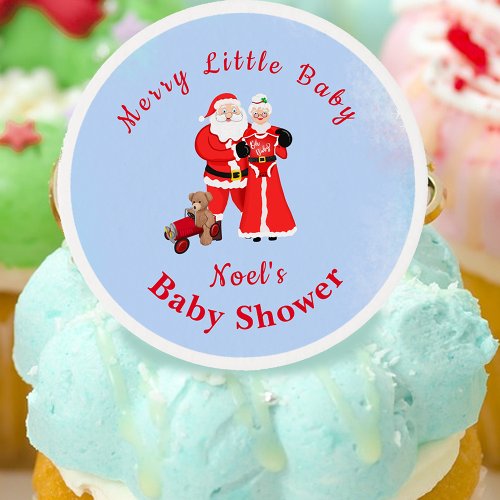 Oh Baby Santa  Mrs Claus Baby Shower Edible Frosting Rounds