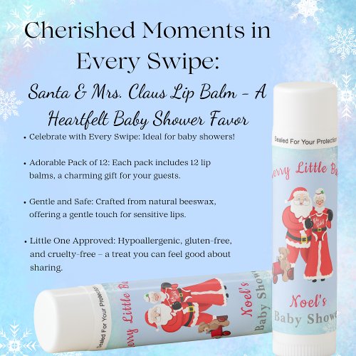 Oh Baby Santa  Mrs Claus Baby Shower Lip Balm