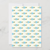 Oh Baby shower aqua and yellow floral border Invitation (Back)
