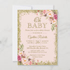 Oh Baby Shower - Blush Pink Gold Glitters Floral