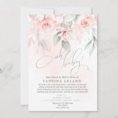 Oh Baby! Shower by Mail Vintage Blush Pink Roses Invitation (Front)