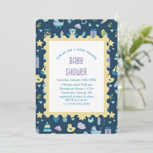 Oh Baby Shower Invitation (Standing Front)