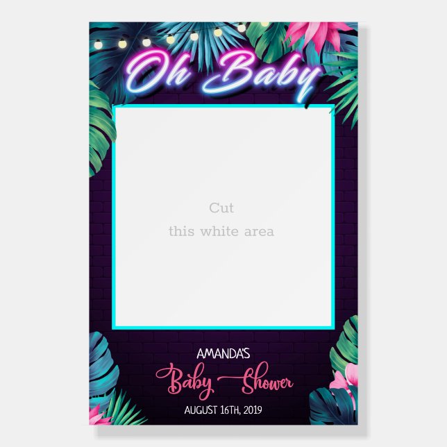 Oh Baby Shower Photo Prop Frame Foam Board (Front)