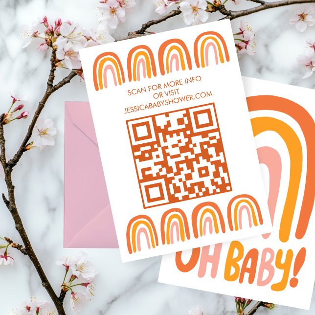 OH BABY SHOWER Rainbow CUSTOM QR CODE Enclosure Card (OH BABY SHOWER Rainbow CUSTOM QR CODE Enclosure Card
)