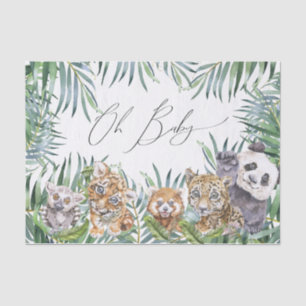 Oh Baby Shower Tropical Jungle Animals Tissue Paper