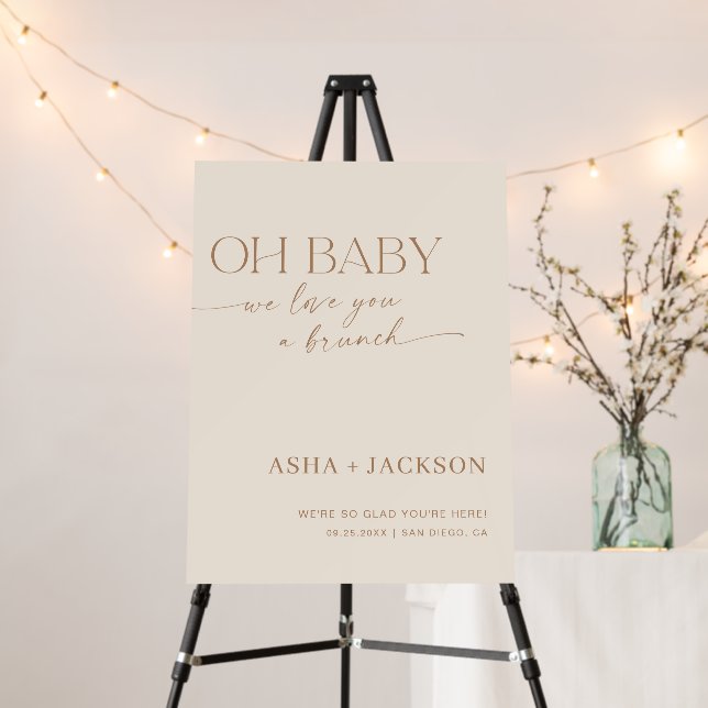 Oh Baby Shower Welcome Sign | Gender Neutral Baby (In Situ (Stand))