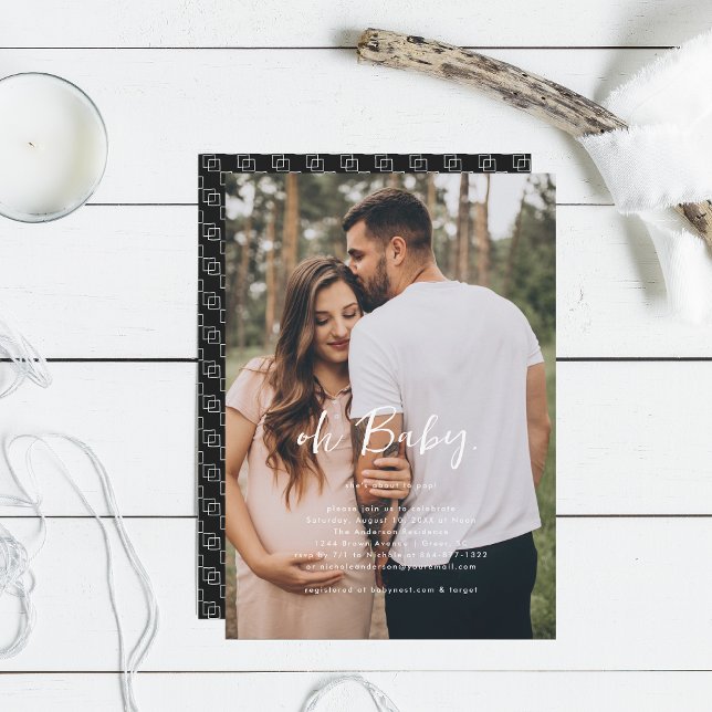 Oh Baby | Simple Photo Baby Shower Invitation (Creator Uploaded)