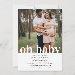 Oh Baby Simple Photo Baby Shower Invitation
