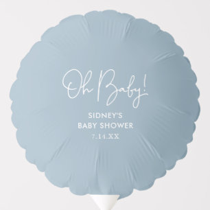 Oh Baby Sky Blue Personalized Baby Shower Balloon