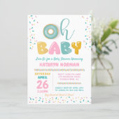 Oh Baby Sprinkle Donut Baby Shower Invitation (Standing Front)